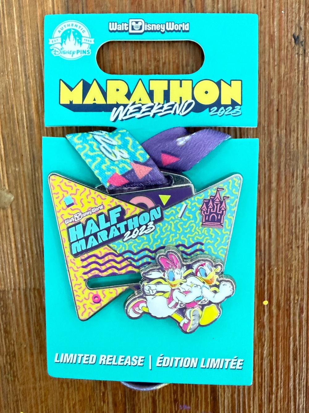 Disney Half Marathon 2023 Pin โ Teal, Purple, Yellow